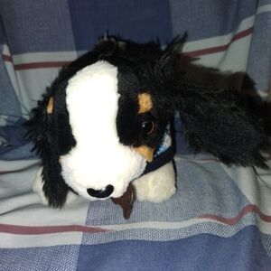 Adorable Black and White Stuffed Dog Toy